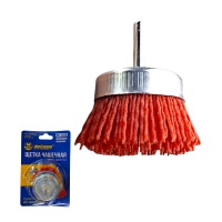 Щетка для дрели чашечная нейлоновая 65 мм, 2,5", со шпилькой, "MAXIMUM" MX 18266