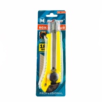 нож канцелярский 18 мм, с роликовым фиксатором, усиленный, черно-желтый, "maximum" mx 1854 оптом