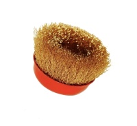 Щетка чашечная для УШМ 100 мм (4), латунированная, волнистая проволока оптом