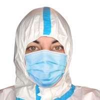 Комбинезон (костюм)  защитный XXXL с бахилами и капюшоном, на молнии, 260 гр. оптом